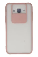 Uray store Samsung Galaxy J7 Kılıf Palm Buzlu Kamera Sürgülü Silikon - Pembe