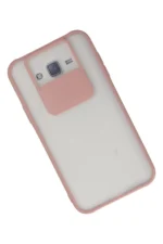 Uray store Samsung Galaxy J7 Kılıf Palm Buzlu Kamera Sürgülü Silikon - Pembe - Görsel 3