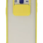 Uray store Samsung Galaxy J7 Kılıf Palm Buzlu Kamera Sürgülü Silikon - Sarı