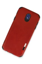 Uray store Samsung Galaxy J7 Pro / J730 Kılıf Loop Deri Silikon - Kırmızı - Görsel 2