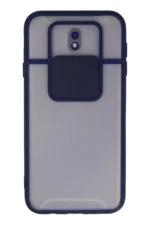 Uray store Samsung Galaxy J7 Pro / J730 Kılıf Palm Buzlu Kamera Sürgülü Silikon - Lacivert