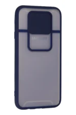 Uray store Samsung Galaxy J7 Pro / J730 Kılıf Palm Buzlu Kamera Sürgülü Silikon - Lacivert - Görsel 3