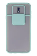 Uray store Samsung Galaxy J7 Pro / J730 Kılıf Palm Buzlu Kamera Sürgülü Silikon - Turkuaz