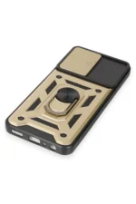 Uray store Samsung Galaxy M14 5G Kılıf Pars Lens Yüzüklü Silikon - Gold - Görsel 5