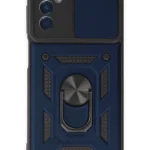 Uray store Samsung Galaxy M14 5G Kılıf Pars Lens Yüzüklü Silikon - Lacivert