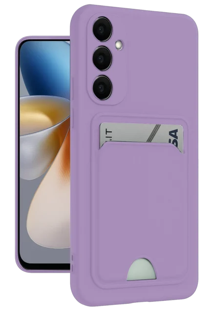 Uray store Samsung Galaxy M15 Kelvin Kartvizitli Silikon - Lila