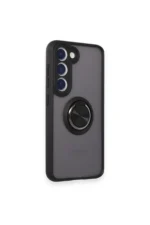 Uray store Samsung Galaxy M15 Kılıf Montreal Yüzüklü Silikon Kapak - Siyah - Görsel 2