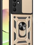 Uray store Samsung Galaxy M15 Kılıf Pars Lens Yüzüklü Silikon - Gold