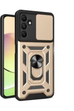 Uray store Samsung Galaxy M15 Kılıf Pars Lens Yüzüklü Silikon - Gold