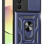 Uray store Samsung Galaxy M15 Kılıf Pars Lens Yüzüklü Silikon - Lacivert