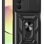Uray store Samsung Galaxy M15 Kılıf Pars Lens Yüzüklü Silikon - Siyah