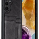 Uray store Samsung Galaxy M15 Sara Kartvizitli Deri Kılıf - Siyah