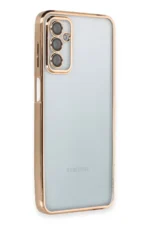 Uray store Samsung Galaxy M23 Kılıf Razer Lensli Silikon - Gold - Görsel 2