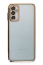 Uray store Samsung Galaxy M23 Kılıf Razer Lensli Silikon - Gold