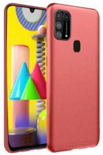 Uray store Samsung Galaxy M31 Kılıf Nano içi Kadife Silikon - Kiremit