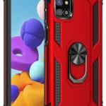 Uray store Samsung Galaxy M31S Kılıf Sofya Yüzüklü Silikon Kapak - Kırmızı