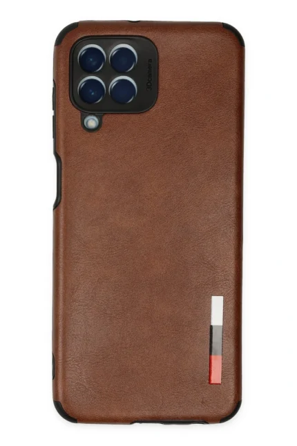 Uray store Samsung Galaxy M33 Kılıf Loop Deri Silikon - Kahverengi