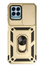 Uray store Samsung Galaxy M33 Kılıf Pars Lens Yüzüklü Silikon - Gold