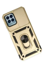 Uray store Samsung Galaxy M33 Kılıf Pars Lens Yüzüklü Silikon - Gold - Görsel 3