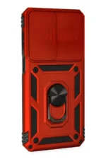 Uray store Samsung Galaxy M33 Kılıf Pars Lens Yüzüklü Silikon - Kırmızı - Görsel 2