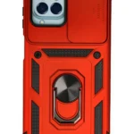 Uray store Samsung Galaxy M33 Kılıf Pars Lens Yüzüklü Silikon - Kırmızı