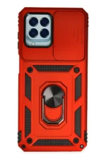 Uray store Samsung Galaxy M33 Kılıf Pars Lens Yüzüklü Silikon - Kırmızı