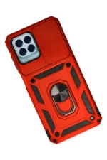 Uray store Samsung Galaxy M33 Kılıf Pars Lens Yüzüklü Silikon - Kırmızı - Görsel 3