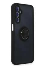 Uray store Samsung Galaxy M34 5G Kılıf Montreal Yüzüklü Silikon Kapak - Siyah - Görsel 2