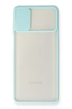 Uray store Samsung Galaxy M51 Kılıf Palm Buzlu Kamera Sürgülü Silikon - Turkuaz - Görsel 2