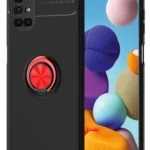 Uray store Samsung Galaxy M51 Kılıf Range Yüzüklü Silikon - Siyah-Kırmızı