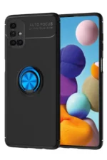 Uray store Samsung Galaxy M51 Kılıf Range Yüzüklü Silikon - Siyah-Mavi