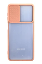 Uray store Samsung Galaxy M52 5G Kılıf Palm Buzlu Kamera Sürgülü Silikon - Pembe - Görsel 2