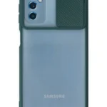 Uray store Samsung Galaxy M52 5G Kılıf Palm Buzlu Kamera Sürgülü Silikon - Yeşil