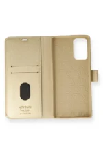 Uray store Samsung Galaxy Note 20 Kılıf Trend S Plus Kapaklı Kılıf - Gold - Görsel 2