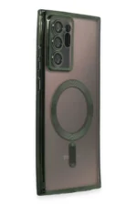 Uray store Samsung Galaxy Note 20 Ultra Kılıf Kross Magneticsafe Kapak - Koyu Yeşil - Görsel 2