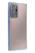 Uray store Samsung Galaxy Note 20 Ultra Kılıf Razer Lensli Silikon - Açık Mavi