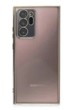 Uray store Samsung Galaxy Note 20 Ultra Kılıf Razer Lensli Silikon - Gold - Görsel 2