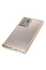 Uray store Samsung Galaxy Note 20 Ultra Kılıf Razer Lensli Silikon - Gold - Görsel 4