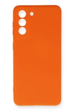 Uray store Samsung Galaxy S21 FE Kılıf Nano içi Kadife Silikon - Turuncu