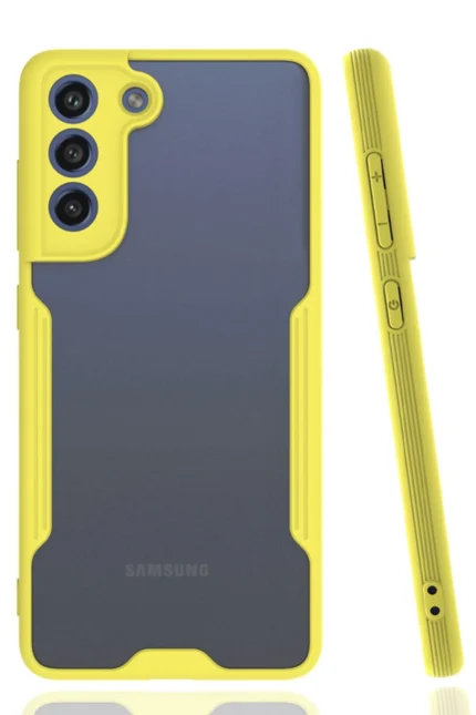 Uray store Samsung Galaxy S21 FE Kılıf Platin Silikon - Sarı