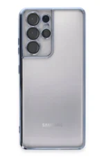 Uray store Samsung Galaxy S21 Ultra Kılıf Razer Lensli Silikon - Açık Mavi - Görsel 2