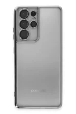 Uray store Samsung Galaxy S21 Ultra Kılıf Razer Lensli Silikon - Gümüş - Görsel 2