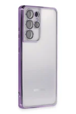 Uray store Samsung Galaxy S21 Ultra Kılıf Razer Lensli Silikon - Mor
