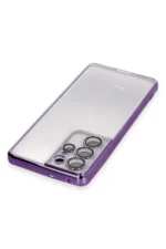 Uray store Samsung Galaxy S21 Ultra Kılıf Razer Lensli Silikon - Mor - Görsel 3