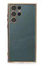 Uray store Samsung Galaxy S22 Ultra Kılıf Razer Lensli Silikon - Gold - Görsel 2