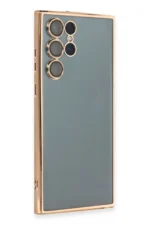 Uray store Samsung Galaxy S22 Ultra Kılıf Razer Lensli Silikon - Gold