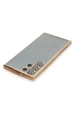 Uray store Samsung Galaxy S22 Ultra Kılıf Razer Lensli Silikon - Gold - Görsel 3