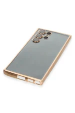 Uray store Samsung Galaxy S22 Ultra Kılıf Razer Lensli Silikon - Gold - Görsel 4