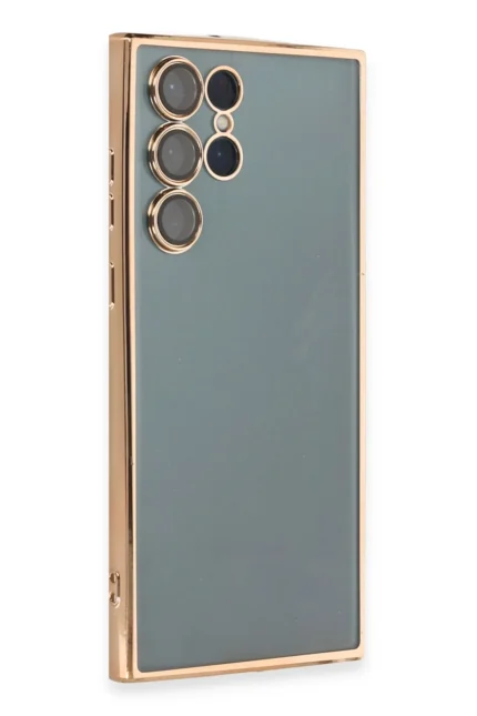 Uray store Samsung Galaxy S22 Ultra Kılıf Razer Lensli Silikon - Gold