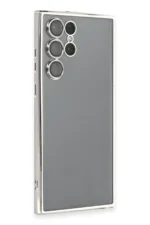 Uray store Samsung Galaxy S22 Ultra Kılıf Razer Lensli Silikon - Gümüş